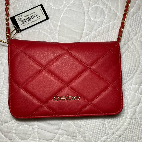COPY - Bebe cassia flap crossbody purse, red - Picture 3 of 8